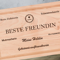Holzbrett "Beste Freundin", 30x20 cm, inkl. Holzgravur