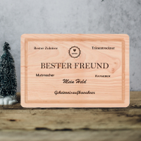 Holzgraviertes Schneidbrett "Bester Freund",...