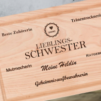 Graviertes Holz-Schneidbrett für Lieblingsschwestern, 30x20 cm