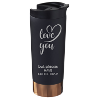 "Love you...but please have coffee first" Isolierbecher, 500 ml