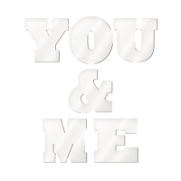 Schriftzug YOU & ME mit 6 x Foto-Hochglanzdruck